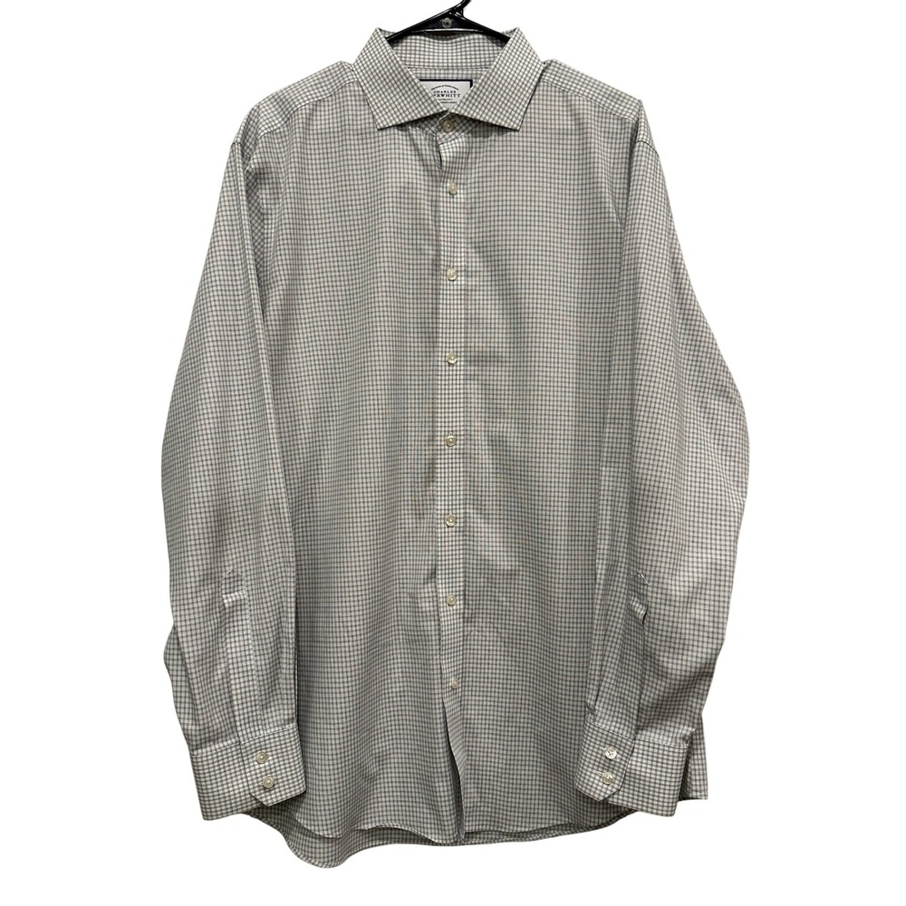 Charles Tyrwhitt Slim Fit Non Iron Check Dress Shirt Mens‎ 17 36